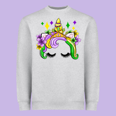 Unicorn Mardi Gras Olivia Heavyweight Sweatshirt Designed By Oliviacreatesart