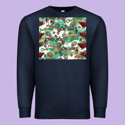 Christmas Magic Pattern Premium Sweatshirt Designed By Cowhidedigitalart