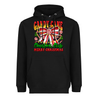 Black Candy Cane Christmas Club Heavyweight Hoodie - CowhideDigitalArt