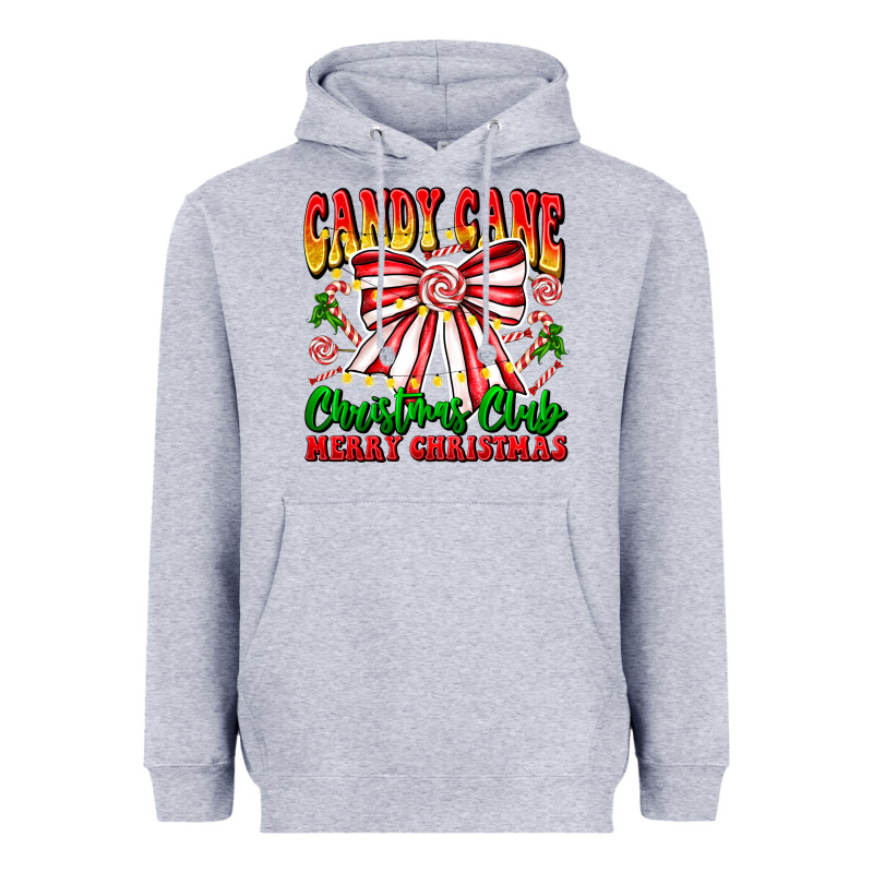 Candy Cane Christmas Club Heavyweight Hoodie by CowhideDigitalArt | Teevron