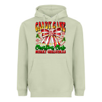 Matcha Candy Cane Christmas Club Heavyweight Hoodie - CowhideDigitalArt