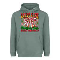 Sage Candy Cane Christmas Club Heavyweight Hoodie - CowhideDigitalArt