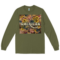 Army Green American tumbler 4th of july Long Sleeve Tee - HowdyJamesFarm