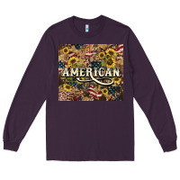 Plum American tumbler 4th of july Long Sleeve Tee - HowdyJamesFarm