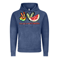 Vintage Denim Peace love watermelon Vintage Hoodie - NancyCooperArtShop