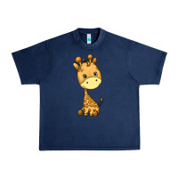 Navy giraffe Urban Heavy Tee - texasbilliewilder