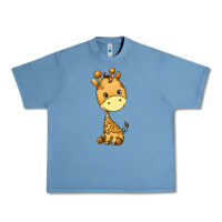 Pebble Blue giraffe Urban Heavy Tee - texasbilliewilder