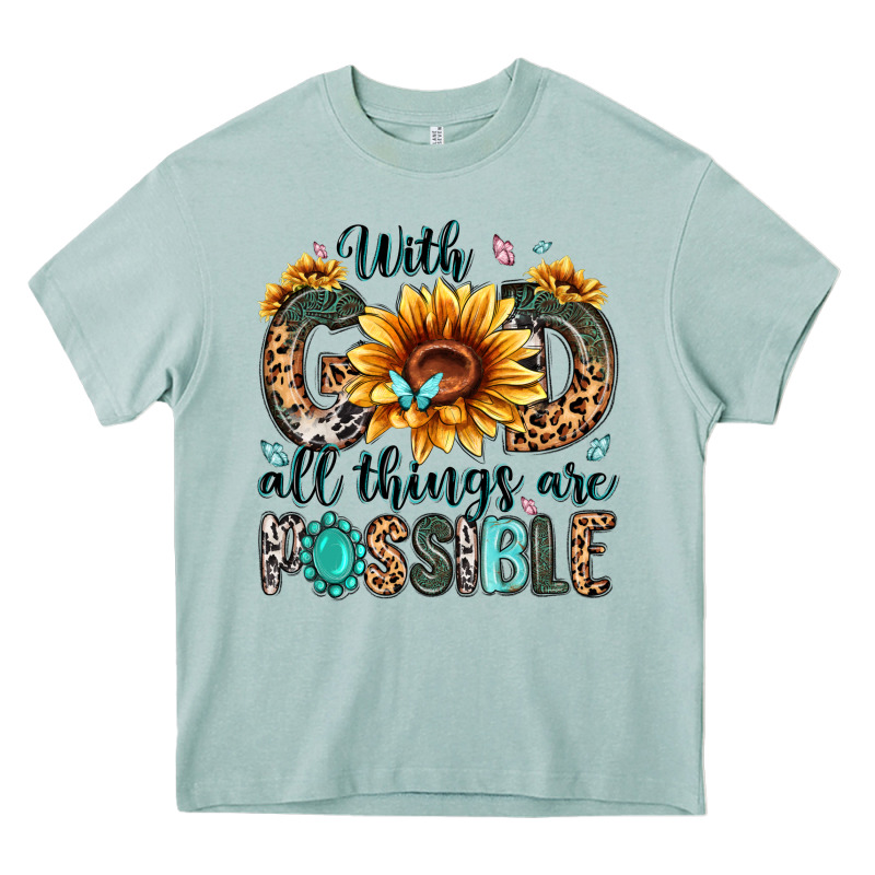 With God All Things Are Possible Malias Heavy Core Tee by MaliasSmallBusiness | Teevron