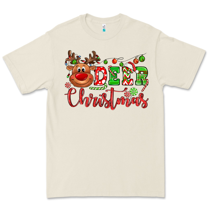Deer Christmas Reindeer Premium Tee by NancyCooperArtShop | Teevron