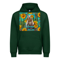 Forest Green mama bear with sunflowers and cactus Urban Hoodie - Artiststas