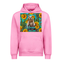 Fuchsia Pink mama bear with sunflowers and cactus Urban Hoodie - Artiststas