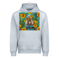 Heather Grey mama bear with sunflowers and cactus Urban Hoodie - Artiststas