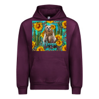 Mauve Wine mama bear with sunflowers and cactus Urban Hoodie - Artiststas