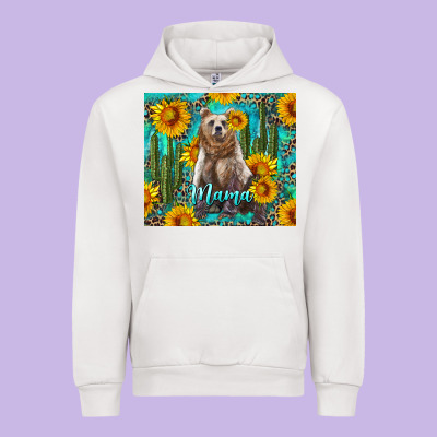 Mama Bear With Sunflowers And Cactus Urban Hoodie Designed By Artiststas