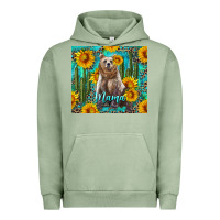 Pigment Oil Green mama bear with sunflowers and cactus Urban Hoodie - Artiststas
