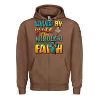 Chestnut saved by grace through faith Zipper Hoodie - BundleAndBundleShop