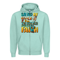Seafoam saved by grace through faith Zipper Hoodie - BundleAndBundleShop
