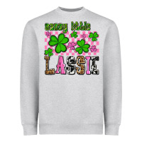 Heather Grey St. Patrick's Day Sassy little lassie Heavyweight Sweatshirt - OliviaCreatesArt
