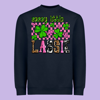 St. Patrick's Day Sassy Little Lassie Heavyweight Sweatshirt Designed By Oliviacreatesart