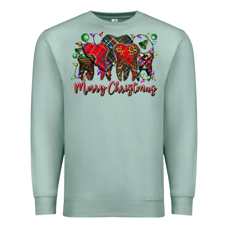 Merry Christmas Teeth Premium Sweatshirt by CowhideDigitalArt | Teevron