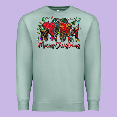 Merry Christmas Teeth Premium Sweatshirt Designed By Cowhidedigitalart
