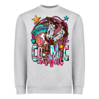 Heather Grey cosmic cowgirl Heavyweight Sweatshirt - OliviaCreatesArt