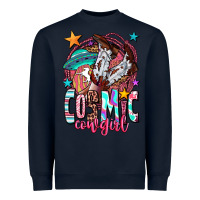 Navy cosmic cowgirl Heavyweight Sweatshirt - OliviaCreatesArt
