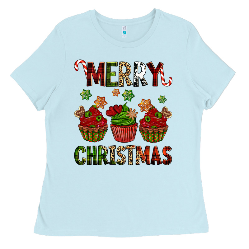 Merry Christmas Cupcakes Ladies Tee by NancyCooperArtShop | Teevron