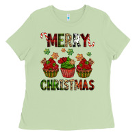 Matcha Merry Christmas cupcakes Ladies Tee - NancyCooperArtShop