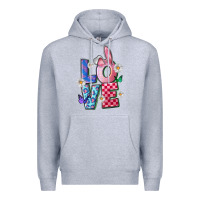 Heather Grey easter love Premium Hoodie - FaDigitalArtStudio