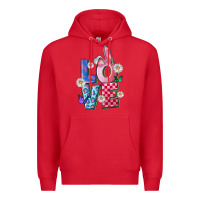 Red easter love Premium Hoodie - FaDigitalArtStudio