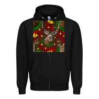 Black christmas deer and bell seamless pattern Zipper Hoodie - BundleAndBundleShop