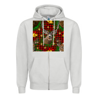 Dove Grey christmas deer and bell seamless pattern Zipper Hoodie - BundleAndBundleShop