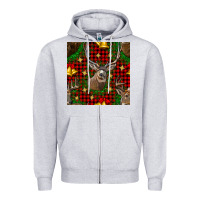Heather Grey christmas deer and bell seamless pattern Zipper Hoodie - BundleAndBundleShop