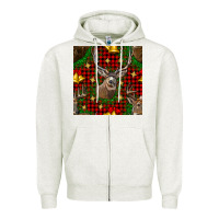Oatmeal Heather christmas deer and bell seamless pattern Zipper Hoodie - BundleAndBundleShop