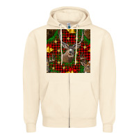 Sandshell christmas deer and bell seamless pattern Zipper Hoodie - BundleAndBundleShop