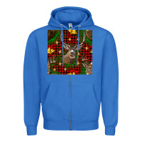 True Royal christmas deer and bell seamless pattern Zipper Hoodie - BundleAndBundleShop
