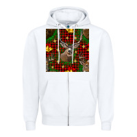 White christmas deer and bell seamless pattern Zipper Hoodie - BundleAndBundleShop