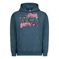 Pigment Midnight Navy mama with cherry blossoms Urban Hoodie - Artiststas
