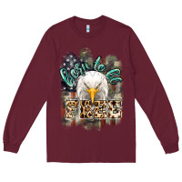 Burgundy Born to be free 4th of july Long Sleeve Tee - HowdyJamesFarm