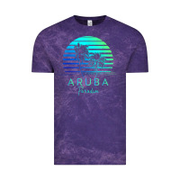 Cloud Purple Vintage Aruba Beach Tropical Vibes Vacation Souvenir Gift Vintage Tee - minhPixels