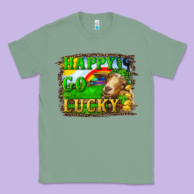 Happy Go Lucky Goat Classic Tee Designed By Ranaportraitstore