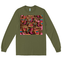 Army Green valentines day violin and cowboy boots country music Long Sleeve Tee - Jasminsmagicworld