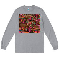 Heather Grey valentines day violin and cowboy boots country music Long Sleeve Tee - Jasminsmagicworld