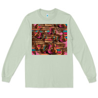 Matcha valentines day violin and cowboy boots country music Long Sleeve Tee - Jasminsmagicworld