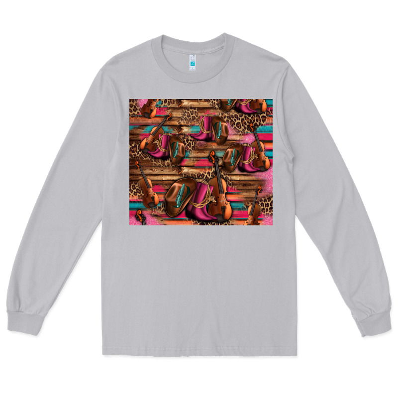 Valentines Day Violin And Cowboy Boots Country Music Long Sleeve Tee by Jasminsmagicworld | Teevron