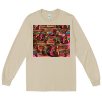 Mushroom valentines day violin and cowboy boots country music Long Sleeve Tee - Jasminsmagicworld