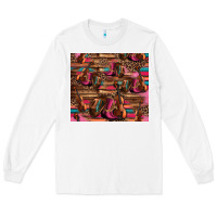 White valentines day violin and cowboy boots country music Long Sleeve Tee - Jasminsmagicworld