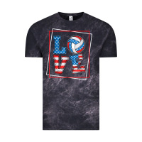 Cloud Black love usa flag volleyball gifts for volleyball fans teen t shirt Vintage Tee - minhPixels