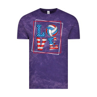 Cloud Purple love usa flag volleyball gifts for volleyball fans teen t shirt Vintage Tee - minhPixels